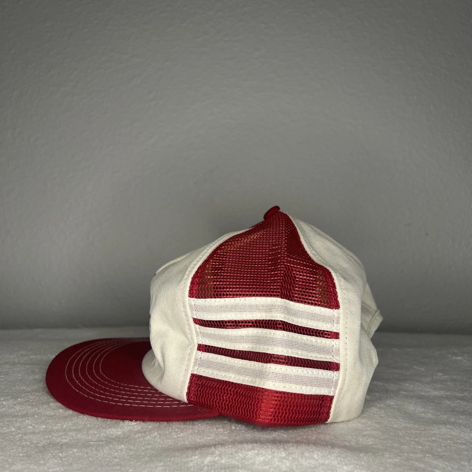 De colección Años 80 #1 Snap-On 3 Rayas Malla SOMBRERO DE CAMIONERO TRASERO A PRESIÓN Coche Camión Foto 3 de 4