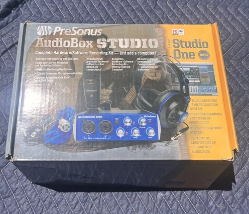 PreSonus AudioBox Studio Recording Bundle Pack USB HD7 Headphones Microphone