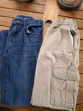 Childrens Place Boys Cargo Pants  Jeans w/ Adjustable Waist Sz 10 Slim Lot Of 2