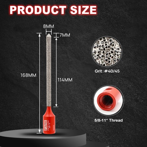 1pc 42/121mm Diamond Finger Milling Bit Grinding Angle Grinder 5/8"-11 Thread - Picture 8 of 8