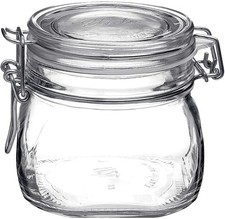 17.5 Ounce Glass Storage Jars Airtight Hinged Lid W/ Leak Proof Gasket Wide