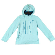 NIKE Dri Fit Girl's Size Large Teal Long Sleeve Hoodie Hooded Thermal Sweatshirt