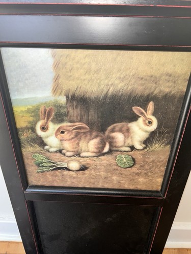 Decorative 33”x15” Chalkboard Kitchen Rabbits Art Collage - Picture 2 of 10