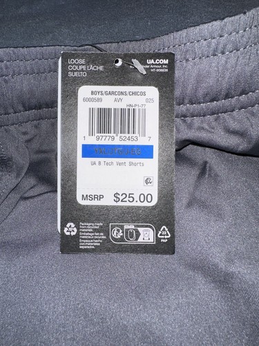 UNDER ARMOUR *NWT* Youth Boys Tech Vent Basketball Shorts Size XL Gray - Picture 13 of 17