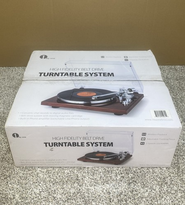 #ad NEW 1 by ONE High Fidelity Belt Drive Turntable System Wireless Playback amp; More $125.00