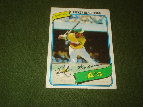 1980 Topps - Rickey Henderson #482 ROOKIE CARD (RC) , OAKLAND A'S - Picture 1 of 4