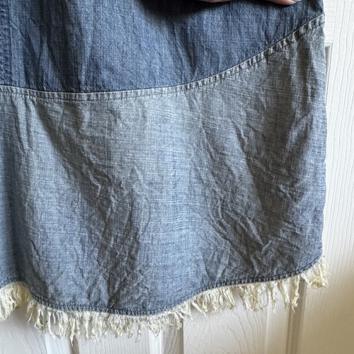Nanette Lepore Size 2 Denim Summer Western Dress Linen blend With Pockets - Picture 7 of 8