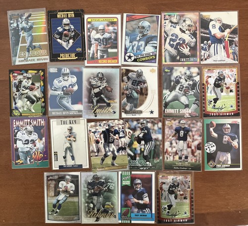 Dallas Cowboys Football Cards Lot 22 Troy Aikman Emmit Smith Michael Irvin