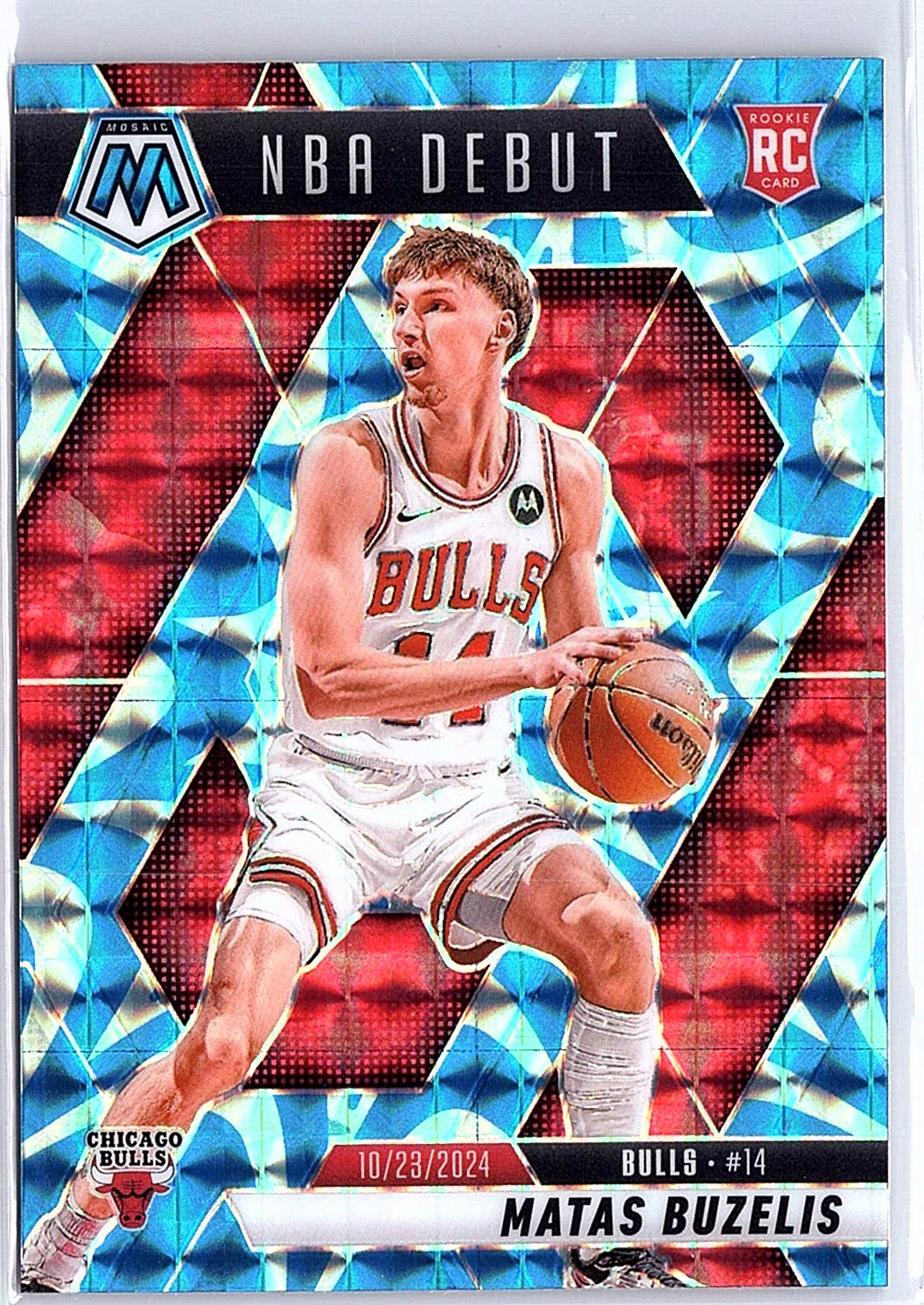 2024-25 Panini Mosaic #257 Matas Buzelis Reactive Blue Mosaic