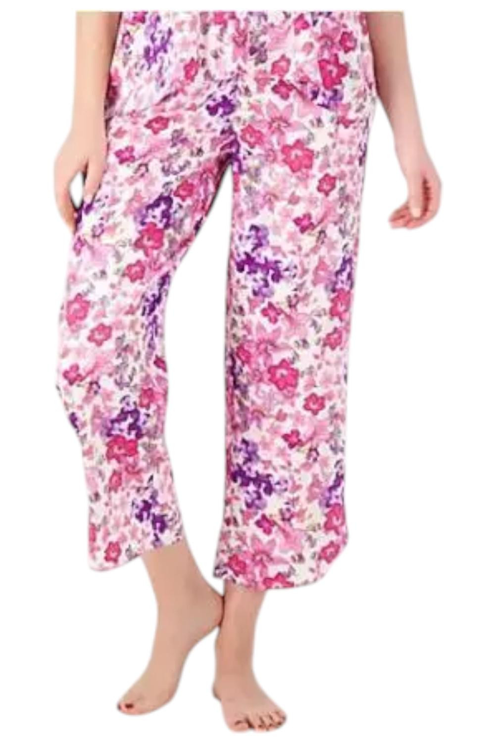 Укороченные брюки с цветочным принтом PrplMulti для женщин в стиле Breezies Womens Lounge