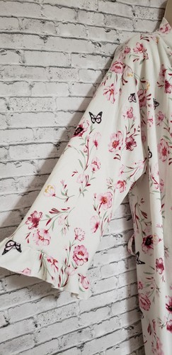 Laura Ashley Floral Nightgown Robe Set Womens Large Butterflies Soft Comfy - Picture 5 of 22