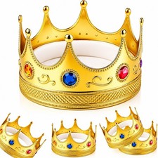 Gold Royal King Plastic Crown Prince Costume Accessory Adult/Kid 1