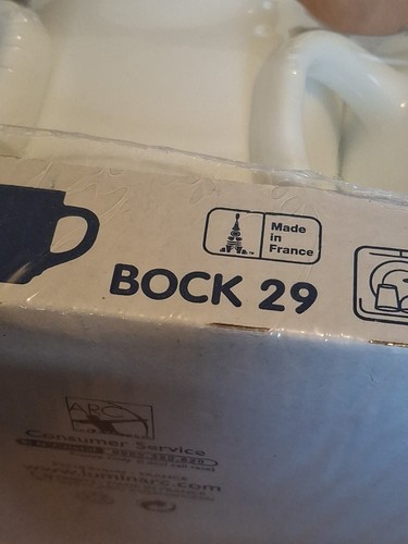 Set of 6 Bock Luminarc France Restaurant White Mug 9 3/4 oz 29cl Brand New - Picture 21 of 21