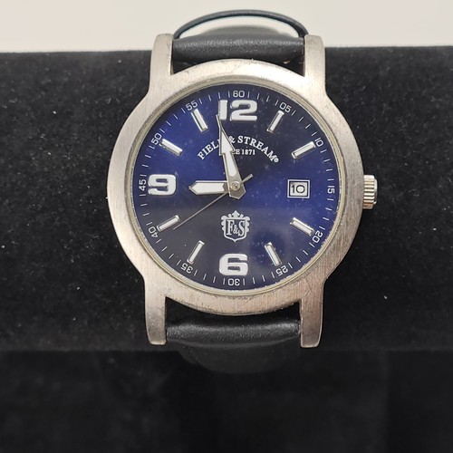 Reloj Field & Stream para Hombres Analógico con Fecha Esfera Azul Funciona Correa de Cuero Negro - Imagen 1 de 9