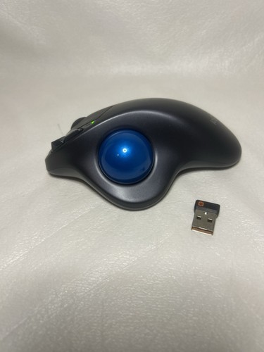 Logitech Logi M570 Wireless Trackball Mouse w/ Receiver Gray Blue - Tested Works - 第 4/6 張圖片