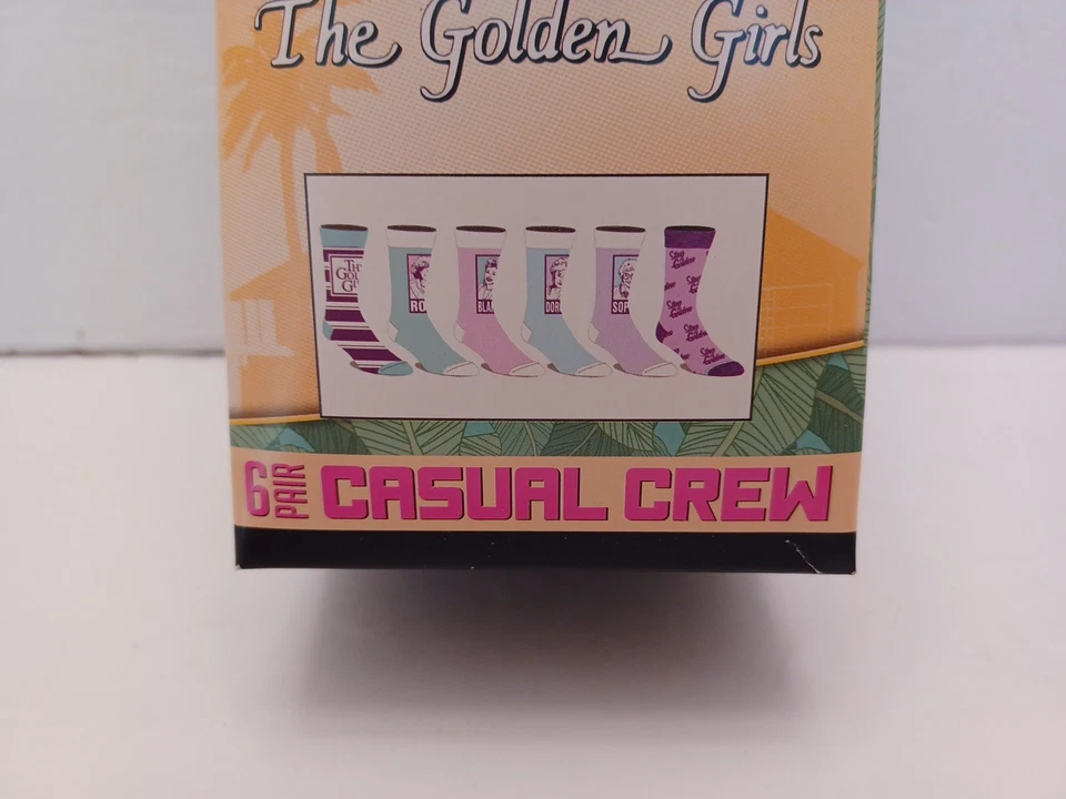 Calcetines The Golden Girls 6 Pares Talla 8-12 Años 80 Informales Crew Retro - TOTALMENTE NUEVOS Foto 3 de 4