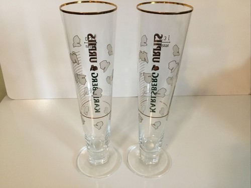 {2} ~ Difícil de encontrar ~ Vasos Pilsner Karlsberg UR PILS .3 litros de alto de Rastal - Imagen 3 de 6