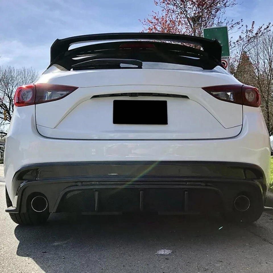 Fits Mazda 3 Axela Sport Hatchback 14-17 Gloss Black Rear Roof Spoiler Lip Wing  - Image 2 of 4