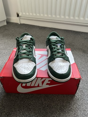 Nike Dunk Low Retro 'Michigan State' | White/Team Green/Total Orange | UK 9 - Picture 6 of 10