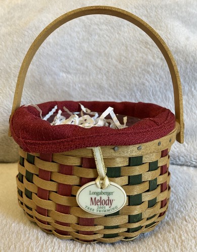 Longaberger Tree Trimming Melody Basket NEW in Box - Liner, Insert, Mini-plaque