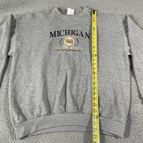 Vintage Michigan Wolverines Crewneck Sweatshirt Mens Large Gray 90s - Picture 9 of 12
