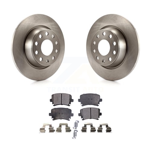 Rear Brake Rotors Ceramic Pad Kit For Volkswagen Tiguan CC Jetta Audi Q3 Quattro - Picture 7 of 11