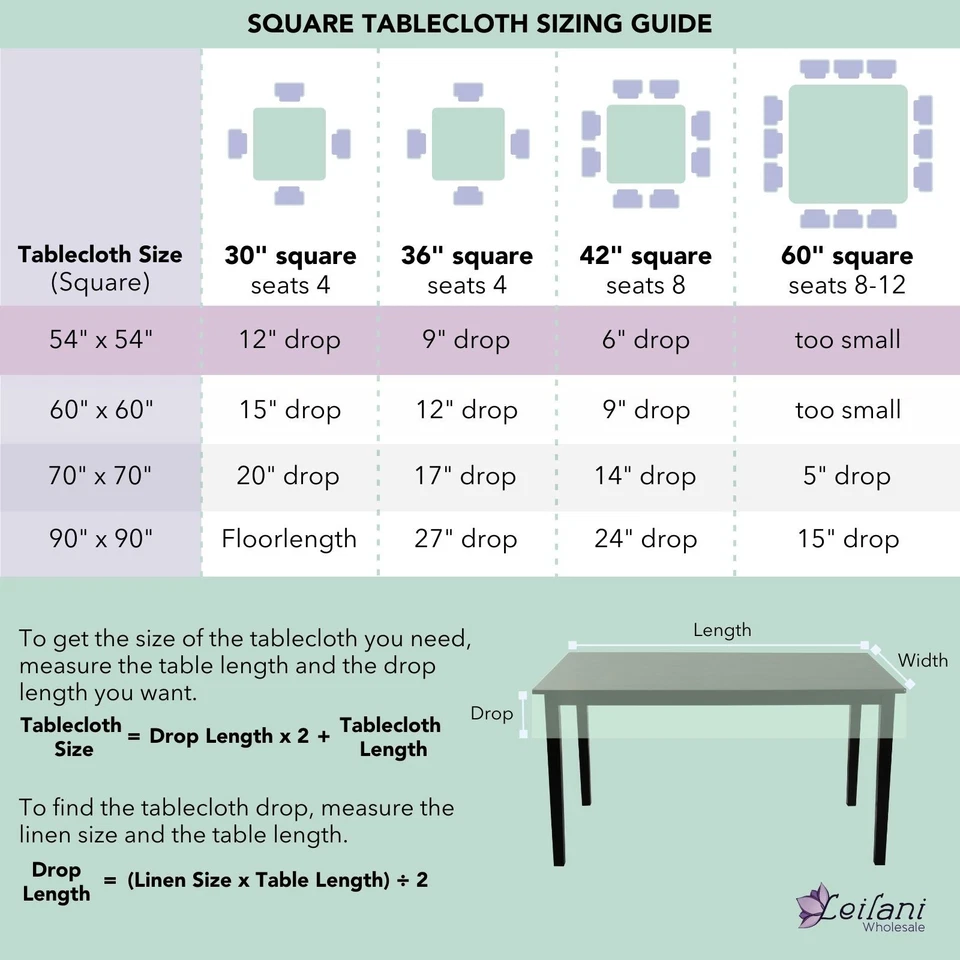 10 pcs 54 x 54" SQUARE POLYESTER Tablecloths Wedding Table Linens for Catering - Image 2 of 3