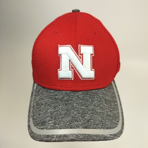 Nebraska Cornhuskers New Era 39THIRTY Mütze Gr. L/XL Stretch Fit Cap grau/rot
