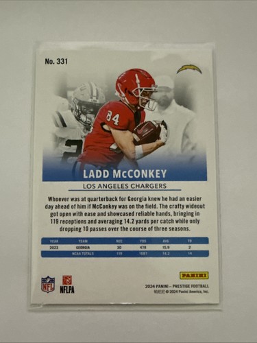 /75 Ladd McConkey /WR Chargers RC | Prestige Gold Xtra Points Rookie Card #331 - Bild 5 von 6