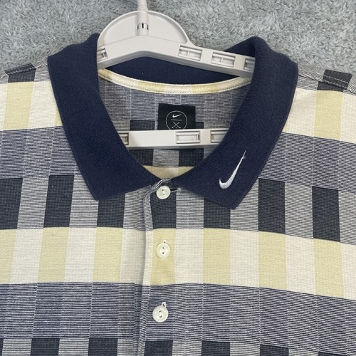 Vintage Nike Golf Shirt Herren XXL 2XL Kragen Swoosh Logo SS Ringer kariert Baumwolle selten