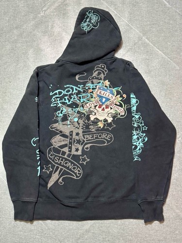 Ed Hardy Zip Up Hoodie Size S/M - Picture 2 of 2