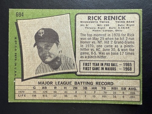 1971 Topps Baseball Cards - Singles - You Pick (Card #s 431-752) - Free Shipping - Picture 179 of 261