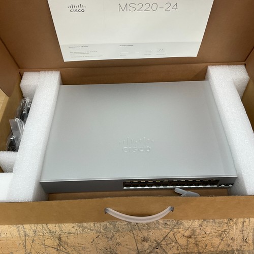 Cisco Meraki MS220-24 24-Port Gigabit Switch–Unclaimed NEW IN BOX - Picture 2 of 3