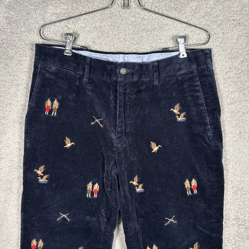Polo Ralph Lauren Cordhose blau bestickt Ente Jagd Waffen Größe 34x30 - Bild 2 von 15