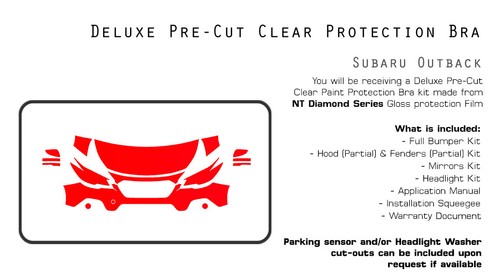 PreCut Paint Protection Film Clear Bra PPF for Subaru Outback 2018-2019 - Picture 5 of 6
