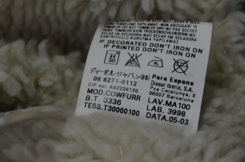 Vintage DIESEL mens COW FUR JACKET size S SMALL SHERPA padded Corduroy Coat GREG - Picture 19 of 23