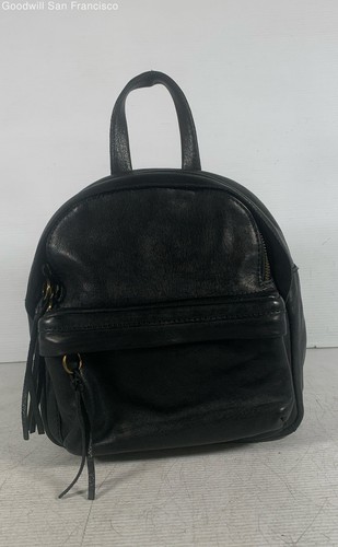 Madewell Black Mini Lorimer Leather Zipped Pockets Adjustable Strap Backpack