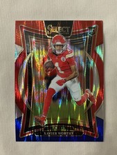 2024 Panini Select - Xavier Worthy #32 Red & Blue Prizm Shock (RC)