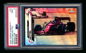 2020 Topps Chrome F1 #23 Sebastian Vettel RC Refractor PSA 9