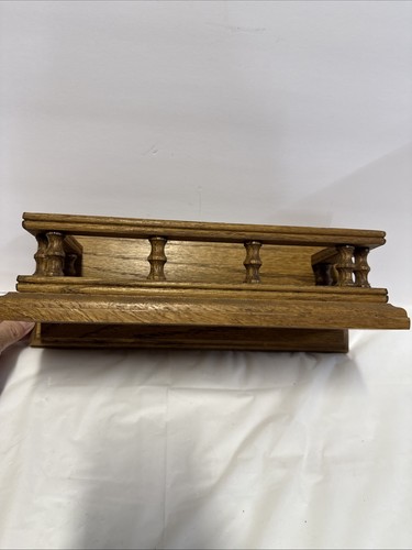 Scaffale porta spezie vintage in rovere con guide pesante 12,5" - Foto 3 di 8