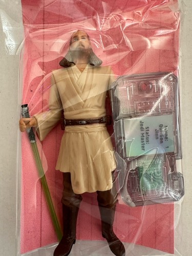 Qui-Gon Jinn Figure CommTech Star Wars Episode 1 Phantom Menace Complete - Picture 2 of 3