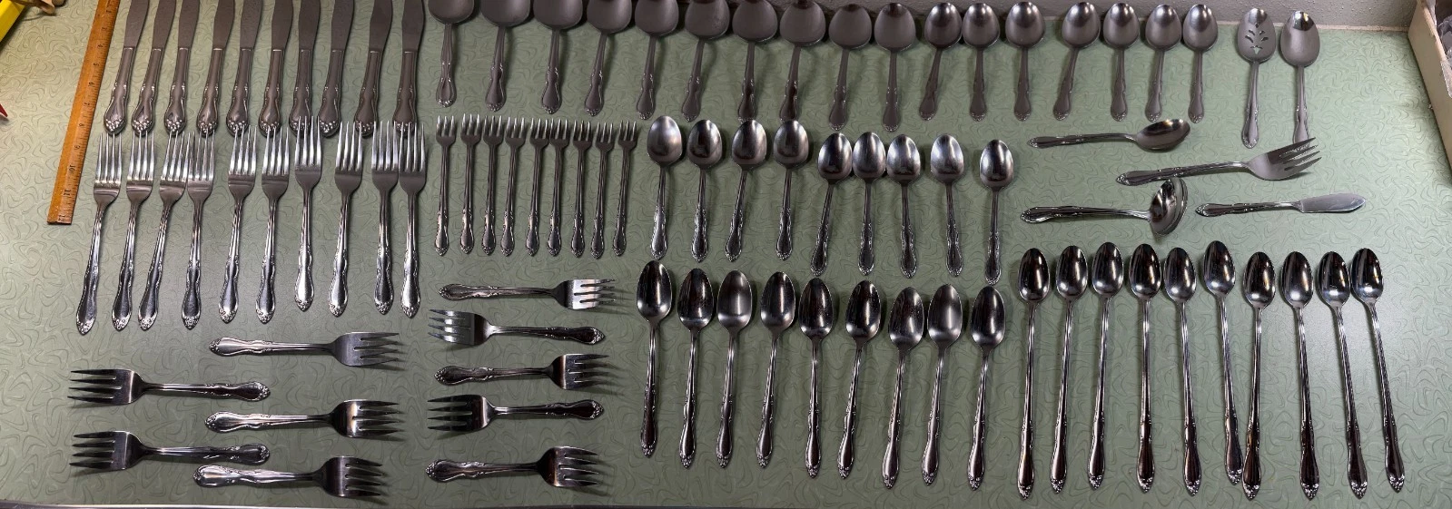 Set 53 pc Simeon George Rogers Stainless Flatware Homestead Oneida 90 pieces