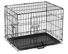 Pet dog foldable  metal crate in Black . (large, 36") , 2 Doors. pet furniture