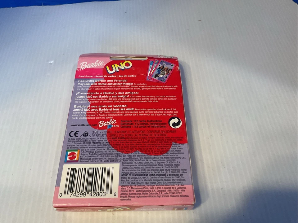 Vintage New Sealed 2002 Mattel Barbie Edition Uno Card Game Y2K #42803 - Image 3 of 4