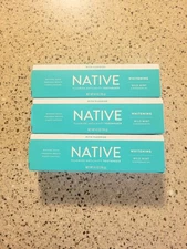 3 NATIVE Whitening Fluoride Anticavity Toothpaste 4.1 Oz Ea Wild Mint Peppermint