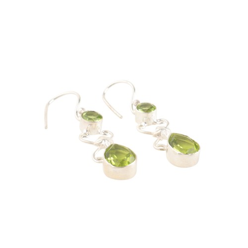 Peridot Gemstone 925 Sterling Silver Ethnic Jewelry Earrings Gift For Girlfriend - Picture 4 of 8