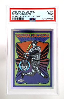 2025 Topps Chrome Reggie Jackson Ultra Violet All-Stars PSA 9