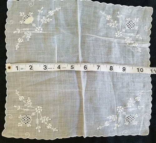 Vintage Bridal Wedding Baptismal Embroidered Floral Flower Hanky Hankies A3 - Picture 2 of 4