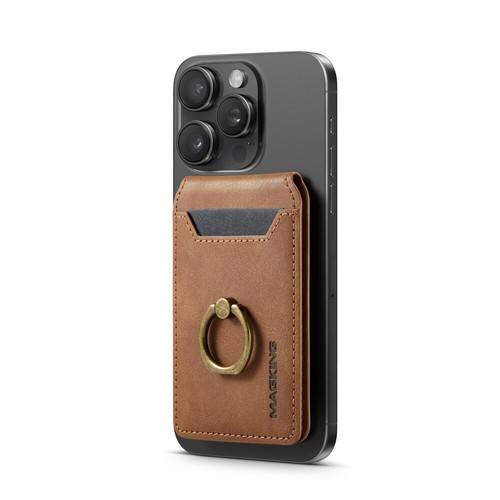 MagSafe Case For iPhone 12 13 14 15 16 with Magnetic Leather Wallet + Metal Ring - Zdjęcie 117 z 149