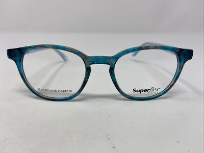 Superflex Kids SFK-249 S404 47-19-130 Teal Marble Full Rim Eyeglasses Frame AG05